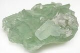Green Cubic Fluorite Crystals with Phantoms - China #216319-1